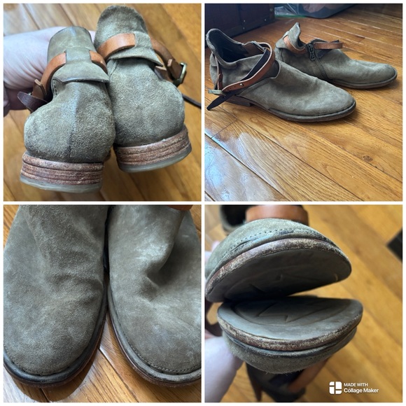 A.S. 98 Suede Leather Strappy Sand Ankle Booties Size 40/9-9.5 - Picture 9 of 13